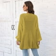 thumbnail image 5 of Winter Coats for Women Fall Sweaters for Women 2025 Women Solid Color Botton Fall And Winter Long Sleeve Cardigan Fashion Coat, 5 of 6