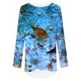 thumbnail image 2 of CLOOCL Women Plus Size Blouse Sea Turtle Graphics 3D Print T-Shirt Long Sleeve Fashion Female Loose Girl Tops, 2 of 6