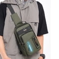 thumbnail image 5 of Iumwxz Sacs à Bandoulière Sac de Poitrine Bandoulière Sangle Réglable Organisateur de Rangement Portable Multi-Couches Résistant à l'Eau Multi-Poches Mode Sport Voyage Polyvalent Léger 1 Pack Vert, 5 of 5