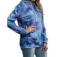 thumbnail image 5 of TWZH Women Tie Dye Printed Hooded Pullover Long Sleeved Loose Pocket Hoodies Tops, 5 of 6