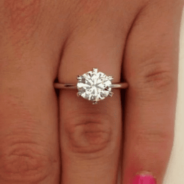 2CT Round Lab Created CZ Diamond 14K White Gold over Solitaire Ring Fine Jewelry for Women Gifts