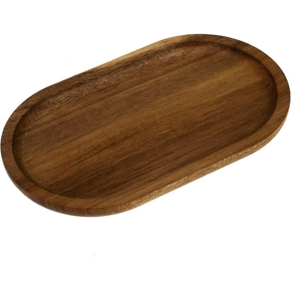 Oval Charcuterie Plates 7.8”×4.6” Wooden Serving Trays Board Decorative Tray Natural Wood Serving Platters Small Oval Wood Plate Bathroom Counter Tray for Kitchen Bathroom(Acacia Wood)