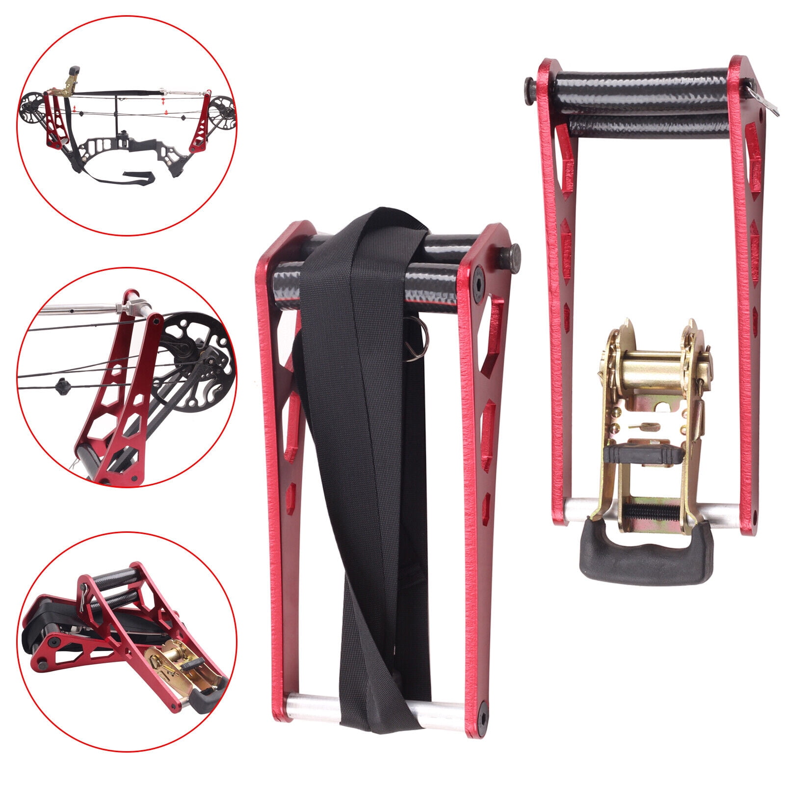 2pcs Compound Bow Open Accessories Aluminum alloy Ratchet-Loc Press Kit Red