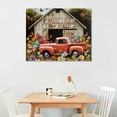 thumbnail image 3 of Farmhouse Truck Wall Art Barn Pictures Wall Decor Country Canvas Painting Print Flower Artwork Modern Home Decor Framed for Living room Bedroom Bathroom, 3 of 5