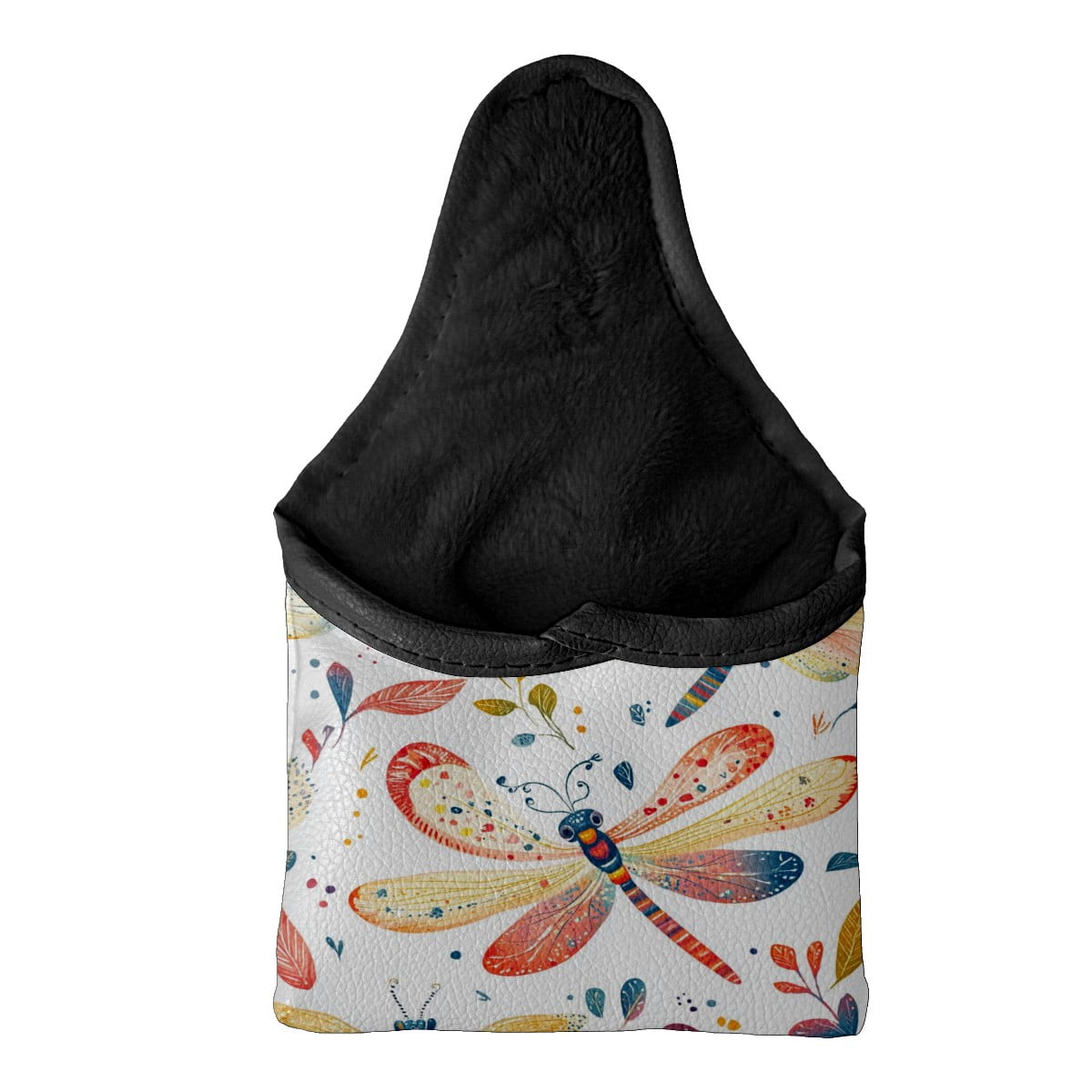 Golf Mallet Putter Cover Premium Leather Golf Putter Head Cover with Magnetic Closure Golf Cover for Men and Women Dragonfly Pattern