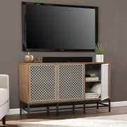 Southern Enterprises Suleina 3-Door TV Stand for TVs up to 50", Brown/Gray