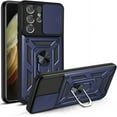thumbnail image 3 of for Samsung Galaxy S21 Ultra Case, Slide Camera Lens Cover with Ring Kickstand Hybrid Armor Hard Luxury Phone Case for Galaxy S21 Ultra 5G for Women Men (Navy Blue, for Samsung S21 Ultra), 3 of 17