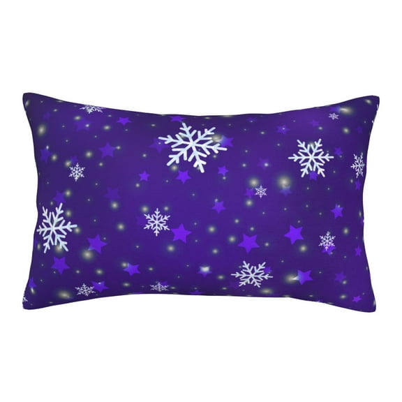 Fuzoiu Dark Purple Snowflakes Print Fuzzy Pillowcases, Super Soft Pillow Case Cover with Zipper for Bedroom, Sofa, Couch,Cozy Pillow Shams for All Seasons-14"x20"