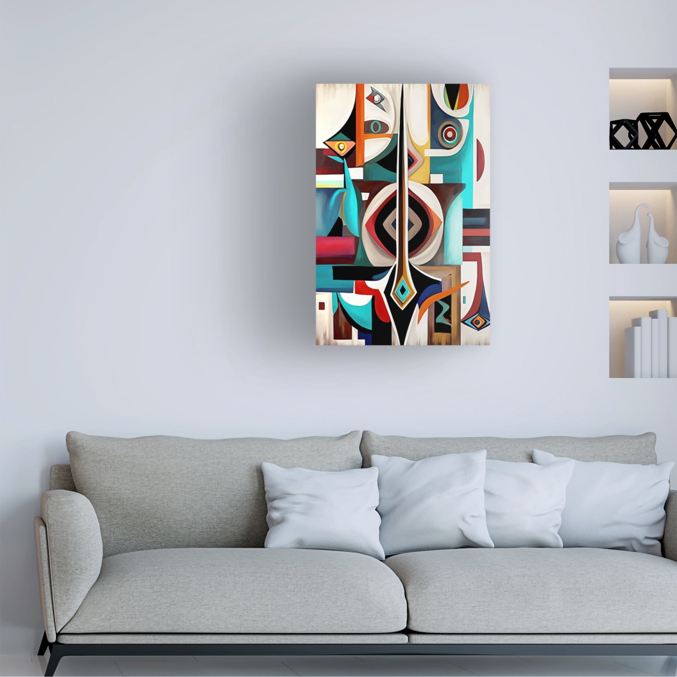 Canvas Wall Art - Ray Heere 'Mid Century Celebration Of All Cultures 25' Wall Art for Living Room, Bedroom, or Office Décor by Trademark Fine Art - 22 x 32 Inches