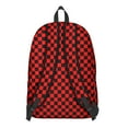 thumbnail image 3 of Black and Red Checkered Backpack for School,Cute School Bag,Schoolbag with Adjustable Shoulder Straps & Padded Back,15.7"x11.8"x5.5", 3 of 5