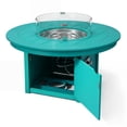 thumbnail image 4 of WestinTrends Helios 47" Modern Outdoor 55,000 BTU Patio Propane Round Fire Pit Table (Rocks Not Included), Turquoise, 4 of 15