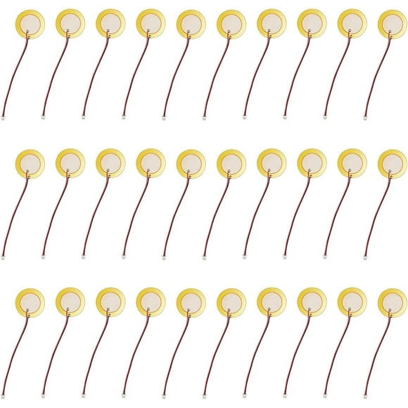 30pc Piezo Elements Summer, 27 mm Piezo Acoustic Pickups, Piezo Converter Element, Disc Pickups, Pickup Buzzer, Piezo Trigger Summer