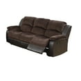 thumbnail image 3 of Motion Sofa 1pc Living Room Furniture Chocolate Padded Suede w. Faux Leather Plush Cushion 3-Seat Couch, 3 of 5