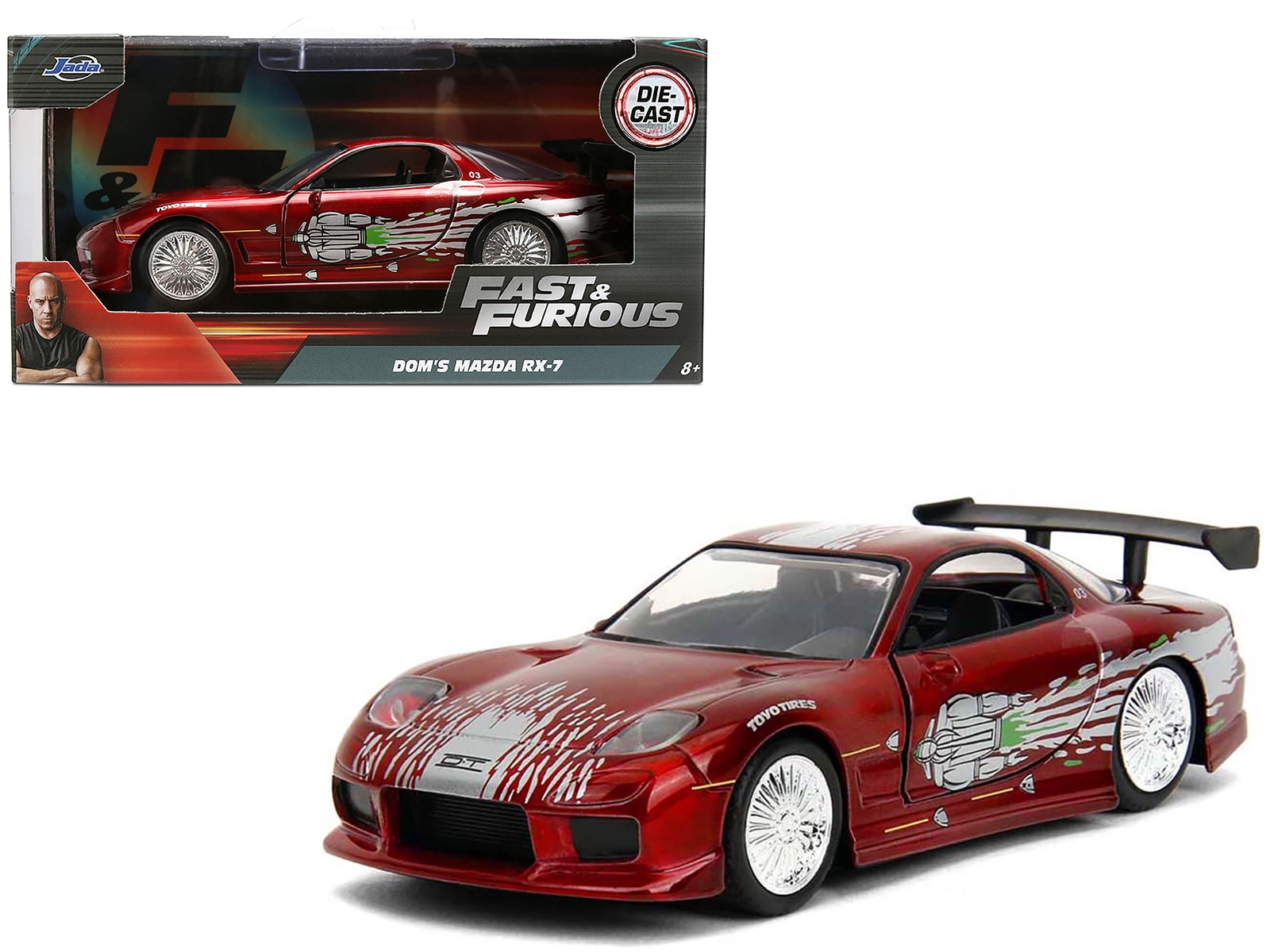1995 Mazda RX-7 Widebody RHD w/Han Figure, Fast & Furious, Jada