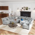 thumbnail image 1 of LLappuil Modular Sectional Sofa, Oversized 10 Seat Modular Sectional Sofa with Storage, 25.6" Deep Seat Chenille Sofa Couch for Living Room Gray, 1 of 8