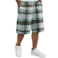 thumbnail image 2 of Resicozy Mens Casual Plaid Shorts 2026 Casual Relaxed Fit Elastic Waist Drawstring Shorts with Pocket Green 2XL, 2 of 5