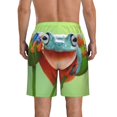 thumbnail image 3 of Kdxio Flying Frog On Branch Pattern Mens Casual Shorts - Drawstring Summer Beach Sports Shorts for Men, 3 of 5