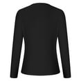 thumbnail image 5 of XFLWAM Women's Sexy Deep V-Neck Long Sleeve Blouse Shirt Slim Lace-Up Criss Cross Ribbed Stretchy T-Shirt Top Black XXL, 5 of 8
