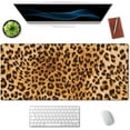thumbnail image 3 of Extended Gaming Mouse Pad (35.5x15.7 in), Large Non-Slip Rubber Base Mousepad with Stitched Edges, Waterproof Keyboard Mouse Mat Desk Pad for Work, Game, Office, Home - Leopard Print, 3 of 6