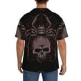thumbnail image 5 of KLL Spider with Skull Print Men's Shirt Short Sleeve Button Down Summer Cuba Beach Shirts- Small, 5 of 7
