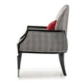 thumbnail image 5 of Michael Amini La Francaise Velvet Accent Chair - Domino/Black, 5 of 11