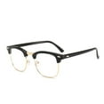 thumbnail image 1 of Classic Semi Rimless Anti Radiation Blue Light Blocking Glasses Men Square Ray Filter Eyeglasses Frames Computer Women Goggles Black Gold, 1 of 6