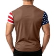 thumbnail image 4 of GrmtClth Father's Day Gift Summer Dad Papa Print American Flag Top Vintage Fourth Of July Patriotic Shirts Trendy Soft Short Sleeved Independence Day T-Shirt Light Brown S, 4 of 4