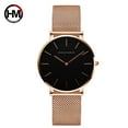 thumbnail image 2 of Reloj de malla de acero inoxidable con movimiento japonés, resistente yeacher 3690-B36-WFF, 2 of 5