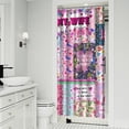 thumbnail image 2 of Small Stall Narrow Shower Curtain 36"W x 72"L – Tropical Bohemian Leaves, Mid-Century Abstract Boho Botanical Bathroom Decor, Vintage Floral Palm Leaf Pattern, Rustic Tribal Folk Style, 2 of 5