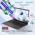 thumbnail image 5 of HP 255 G10 15 Business Laptop, AMD Ryzen 7 7730U, 15.6" Full HD Display, 32GB RAM, 2TB SSD, AMD Radeon Graphics, Numeric Keypad, Windows 11 Pro, 5 of 8