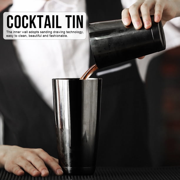 Shaker Double Inox Facile à Nettoyer Boston Shaker Mat Lesté Acier Inoxydable – 28 Oz + 18 Oz – Ensemble Tin On Tin Cocktail Professionnel – Bar & Mixologie