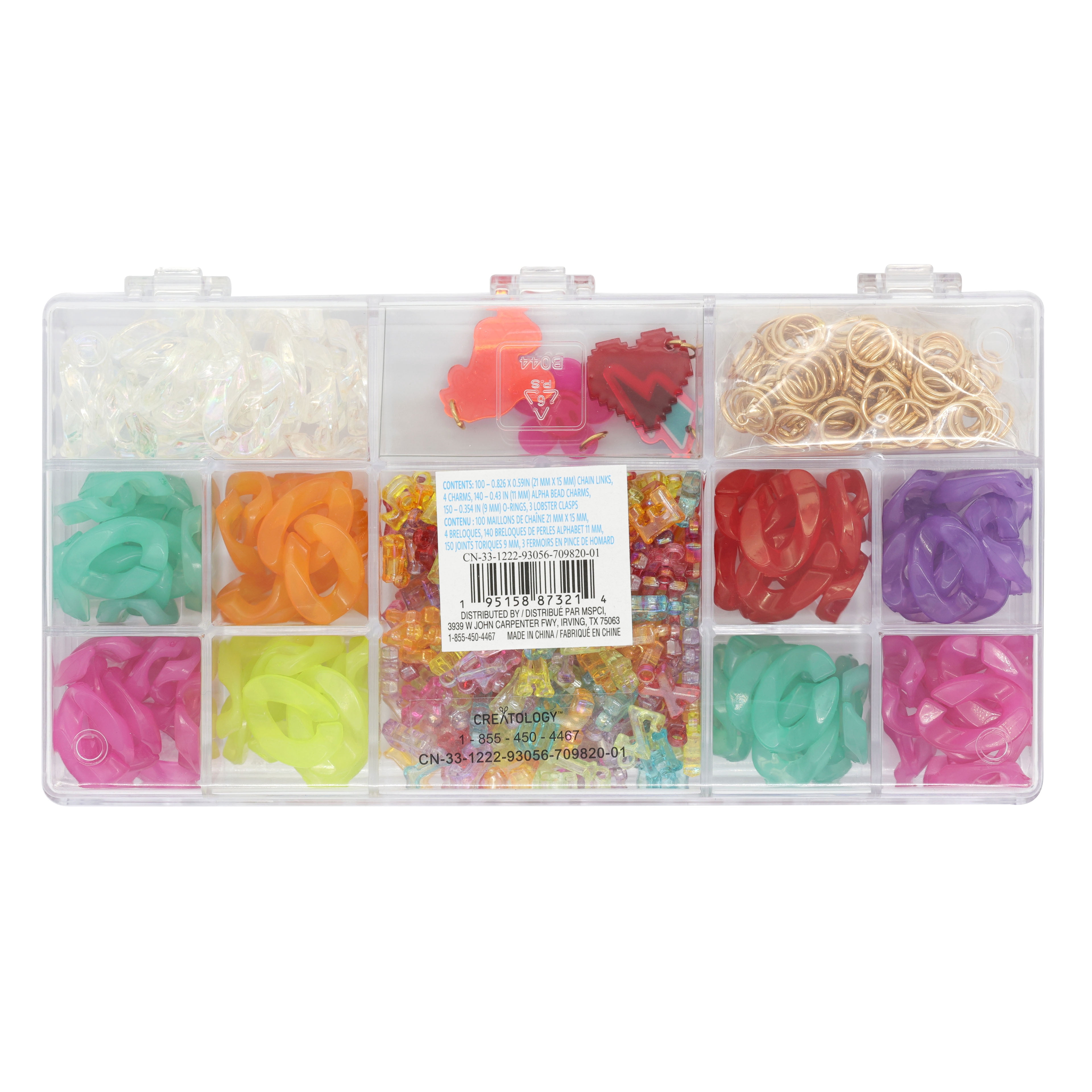 Plastic Chain Jewelry Kit by Creatology - Plastic Beads for Making Jewelry - Charms - Friendship Bracelets - and Arts & Crafts - 1 Pack