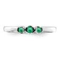 thumbnail image 6 of Sterling Silver Rhodium-plated Polished Emerald Ring, Size 6, 6 of 7