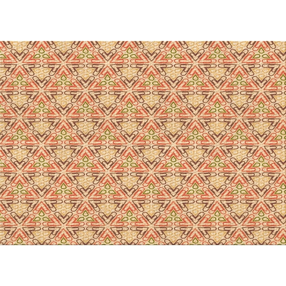 Ahgly Company Indoor Rectangle Patterned Papaya Orange Area Rugs, 5' x 8'