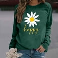 thumbnail image 2 of Arlun Graphic Sweatshirts for Women Cute Flower Pattern Funny Letter Print Oversized Crew Neck Hoodless Sweatshirt Long Sleeve Drop Shoulder Loose Casual Fashion Pullover Tops 2025 Dark Green1 M, 2 of 5