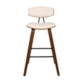 thumbnail image 6 of Armen Living Fox 28.5" Seat Height Cream Faux Leather and Walnut Wood Mid-Century Modern Bar Stool, 6 of 7