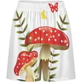 thumbnail image 3 of NICKSUN Shorts de Pyjama Amusants pour Hommes, Bas de Pyjama Courts Doux avec Poches, Champignon Rouge Papillon, S, 3 of 5