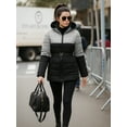 thumbnail image 2 of Premium Midweight Womens Puffer Jacket Insulated Winter Black & L.gray Jackets-S, 2 of 8