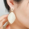 thumbnail image 5 of Full Micro Pave Cubic Zircon Long Dangling Drop Earrings White Gold Plated Gift, 5 of 9