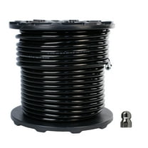 Schieffer 3/8" x 300' 4000 PSI Thermoplastic Sewer Jetter Hose & Erie Tools Hydro 4.5 Orifice Button Nose Nozzle