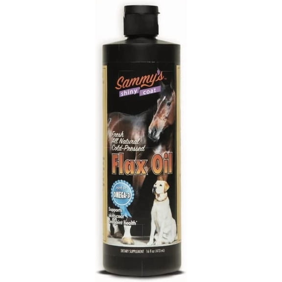 Sammy's Flaxseed Oil for Pets, 100% Pure Flax Oil for Animals, Promoting Skin and Coat Health 16 Oz