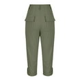 thumbnail image 7 of Womens Capri Pants with Pockets, Casual Summer Work Pants, Elastic Waist Cargo Capris for Women, Stretch Cropped Pants Lightweight Capris for Seniors Travel Gym, S-XXL, 7 of 7