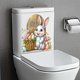 thumbnail image 4 of Pegatinas de pared con diseño de huevos de Pascua y conejito de baño, pegatinas para el tanque del inodoro, pegatinas decorativas para el hogar, orinal autoadhesivo, 4 of 4