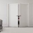 thumbnail image 2 of 72" x 96" Paneled French Door Interior Solid Double Bathroom Pantry Door With Hardware Kit / Handles, 2 of 9