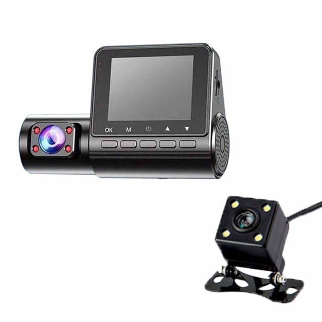 Kieccall 3-Channel Dash Cam 1080P - Front/Rear/Inside Recording With IR Night Vision, Loop Recording & Motion Detection, 3-Way Car Camera Security