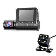 Tarmeek 3 Lens Dash Cam Front and Rear and Inside, 4K UHD Triple Dashboard Camera Car Recorder with Night Vision, Wide Angle, Loop Recording, 24H Parking Monitor, G-Sensor, Backup Camera for Vehicles