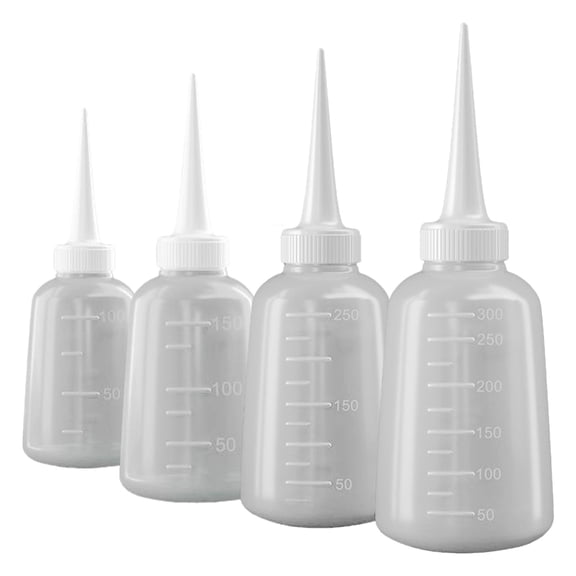 Pack of 4 Plastic Squeeze Bottles with 4 Capacity Ideal for DIY and Craft Use