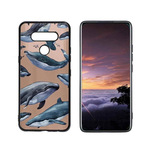 Whales Phone Case, Degined for LG K51 Case Men Women, Flexible Silicone Shockproof Case for LG K51