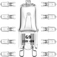 thumbnail image 1 of Paquete de 10 bombillas halógenas G9 de 40 W, 230 V, casquillo de 2 clavijas, regulables, blanco cálido, 1 of 5