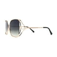 thumbnail image 3 of Womens Metal Rim Rectangle Oversize Butterfly Designer Sunglasses Gold Black Green, 3 of 4